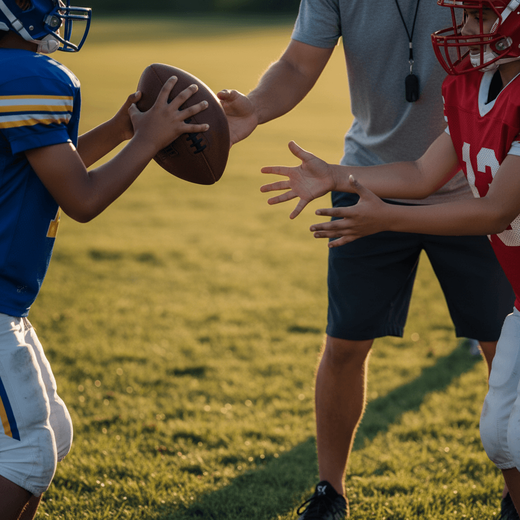 Kids practicing forearm passes in a circle